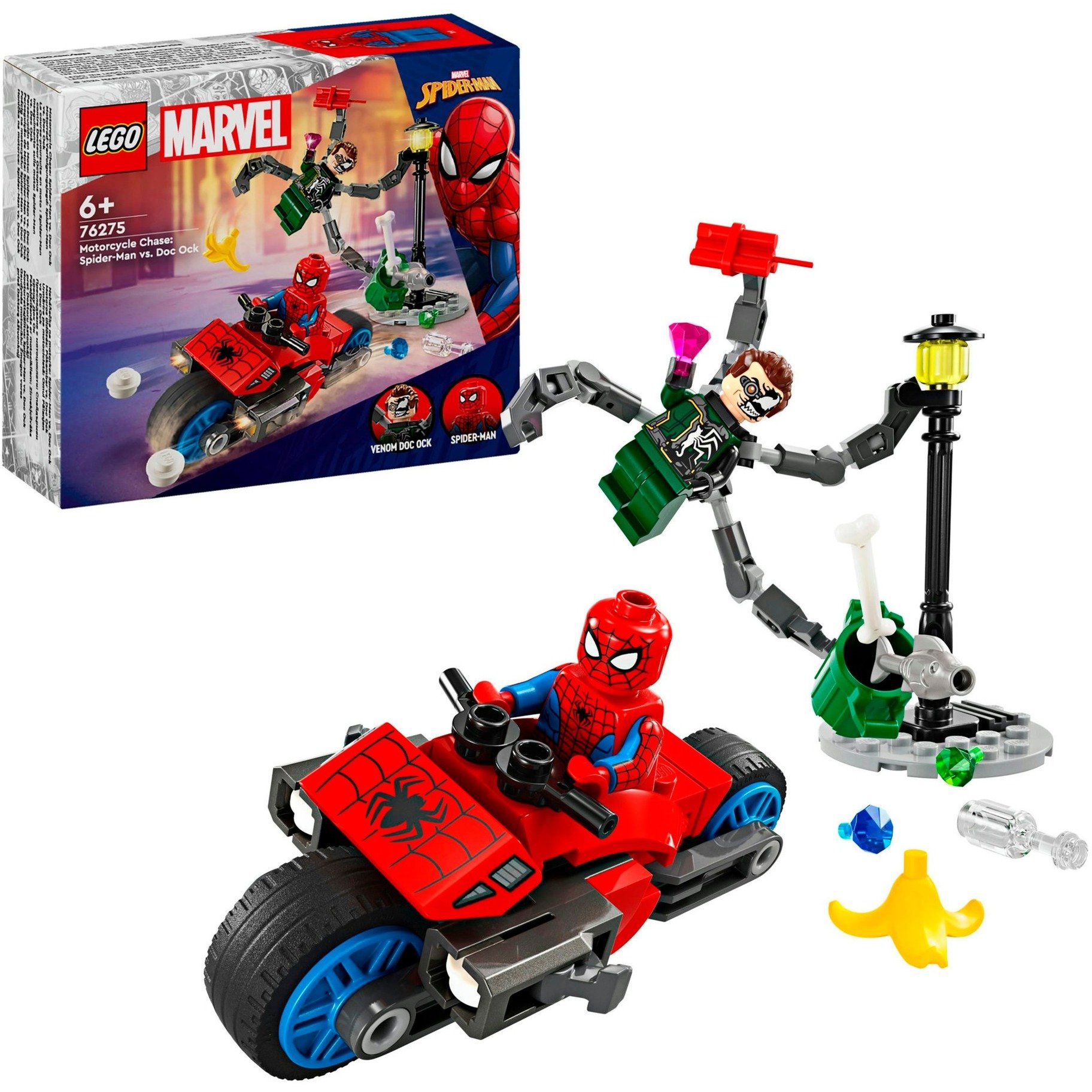 Lego 76275 Marvel Super Heroes Motorrad-Verfolgungsjagd: Spider-Man vs. Doc Ock