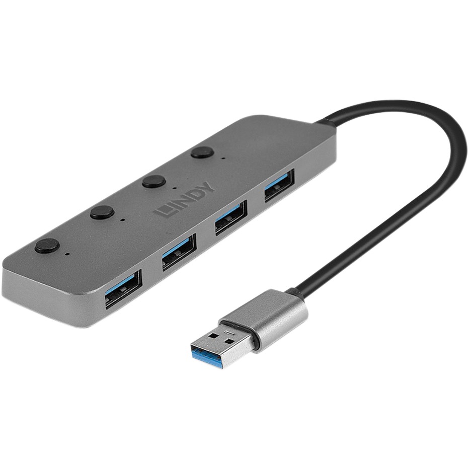 Lindy 4 Port USB 3.0 Hub mit Ein-/Ausschaltern