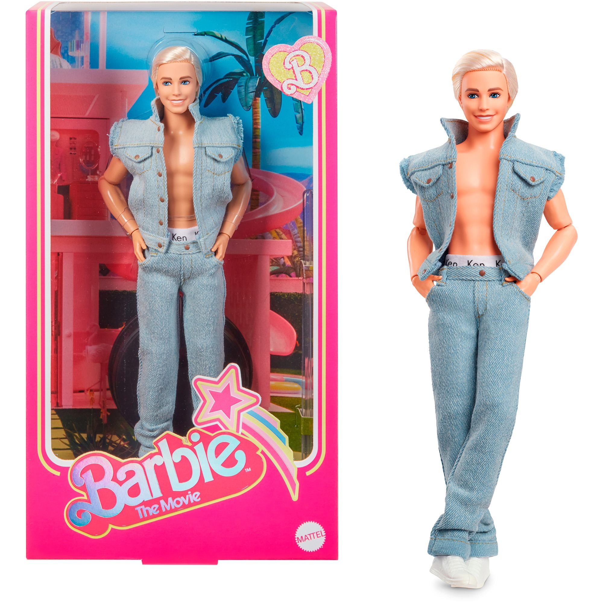 Mattel Barbie Signature The Movie - Ken Puppe zum Film im Jeansoutfit und Original Ken Unterwäsche