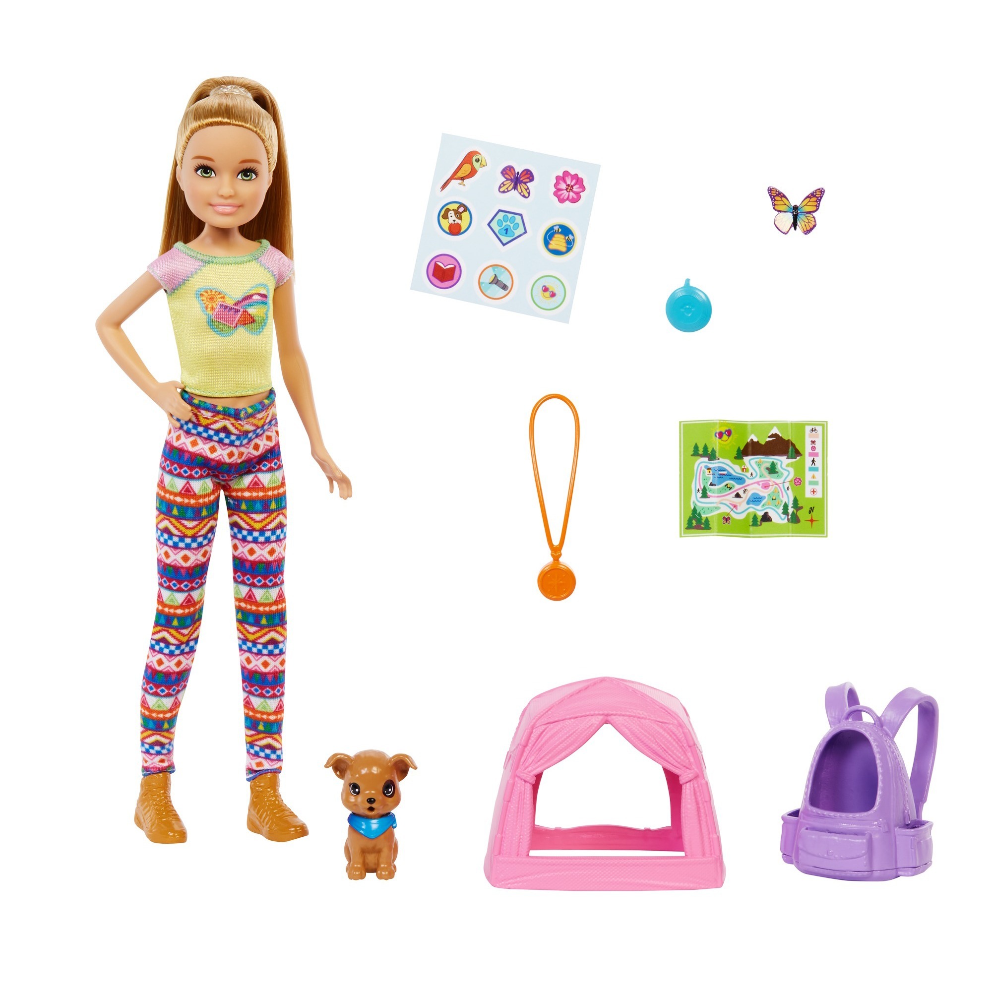 Mattel Barbie “It takes two! Camping” Spielset mit Stacie Puppe und Hündchen