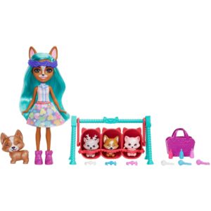 Mattel Enchantimals Baby Tierfreunde Crizia Corgi & Show