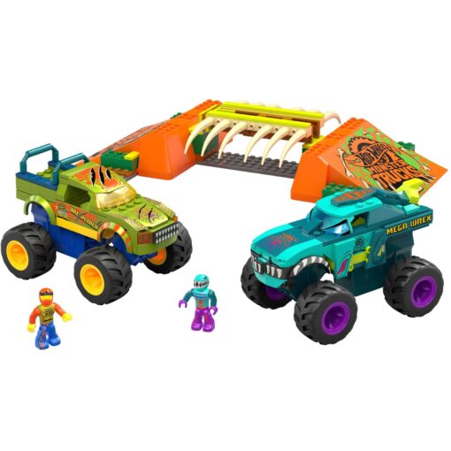 Mattel MEGA Hot Wheels Monster Trucks Mega-Wrex Knochen Crash Stuntbahn