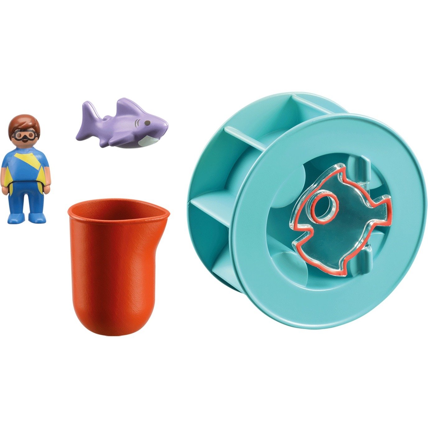 PLAYMOBIL 70636 1.2.3 AQUA Wasserwirbelrad mit Babyhai
