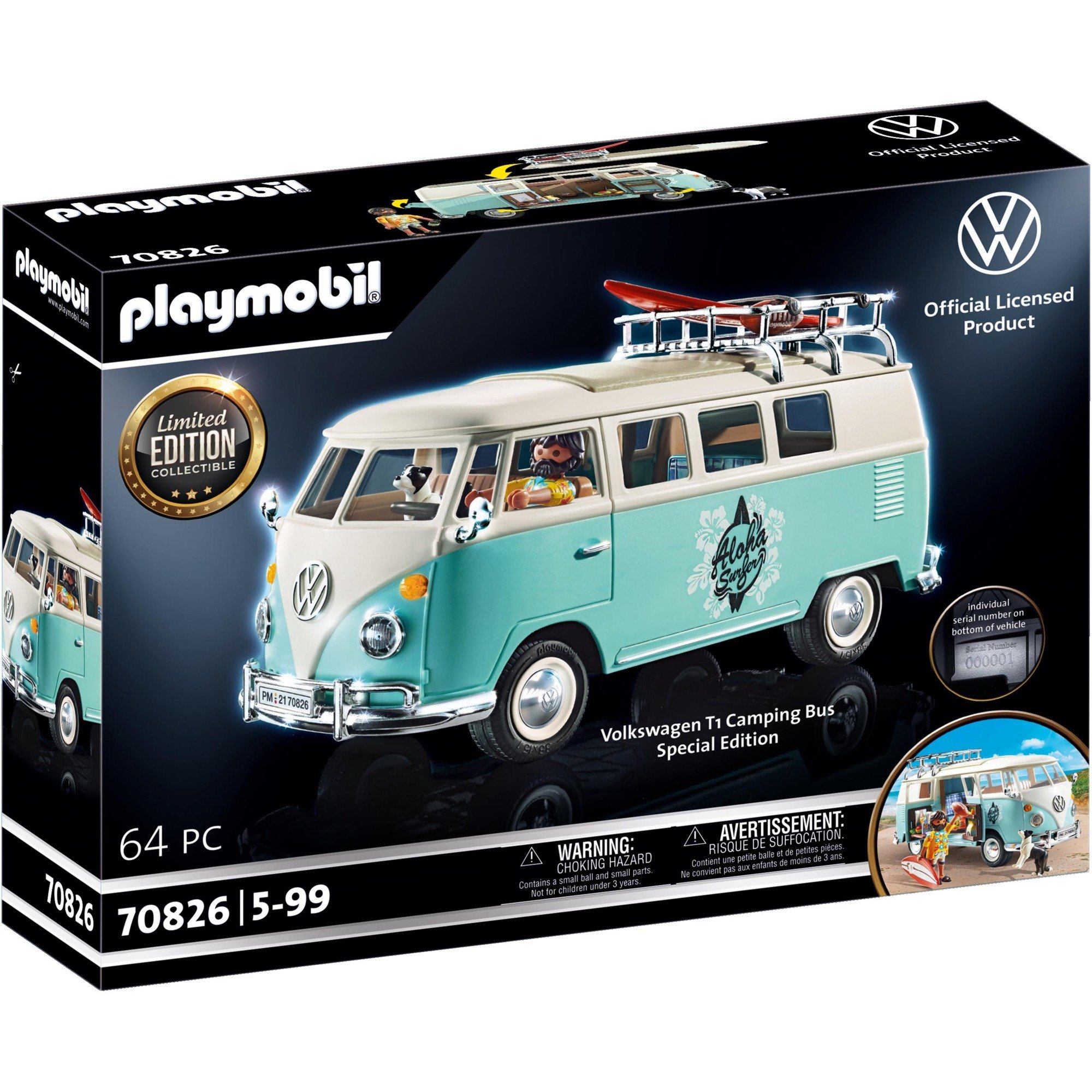 PLAYMOBIL 70826 Famous Cars Volkswagen T1 Camping Bus - Special Edition