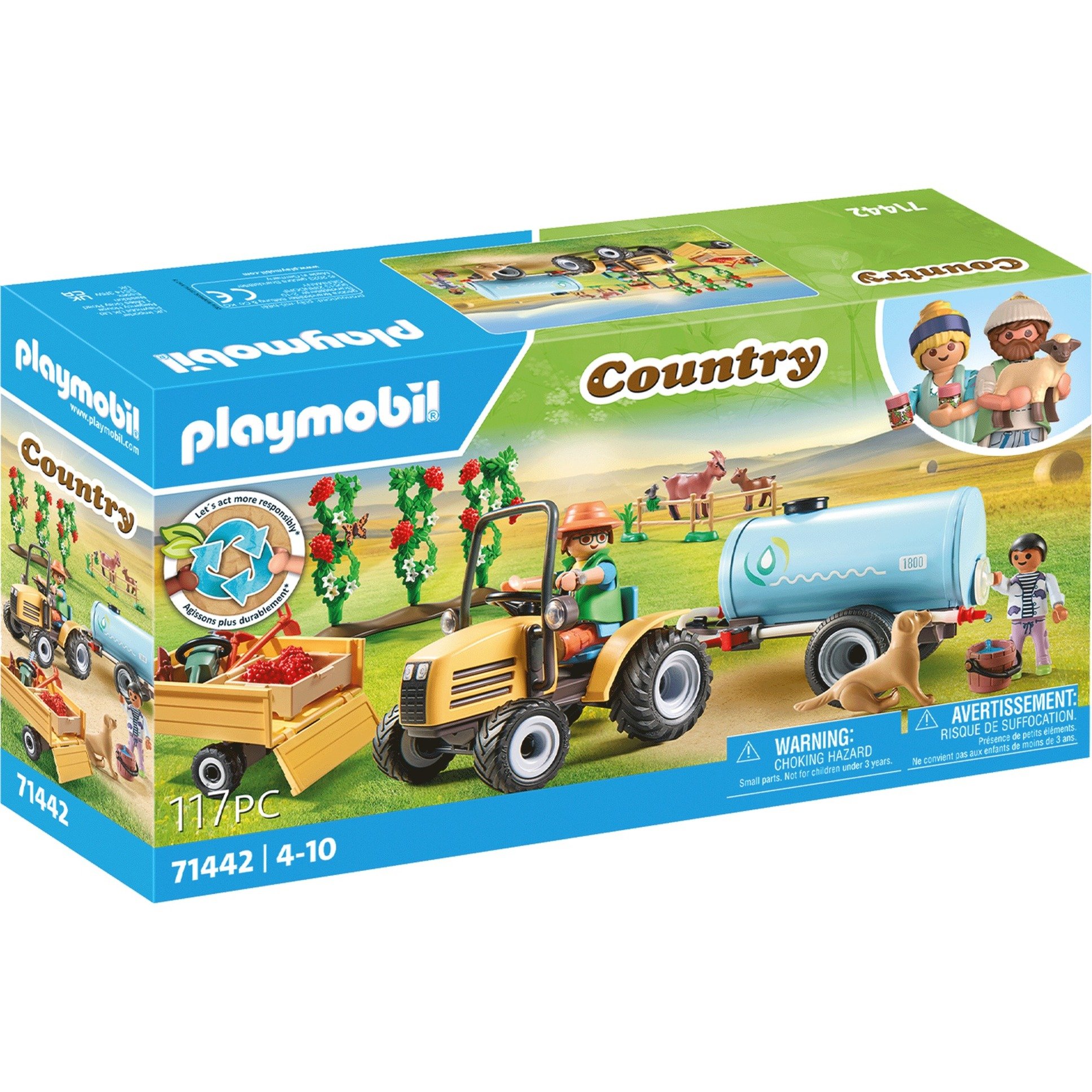 PLAYMOBIL 71442 Country Traktor mit Anhänger und Wassertank