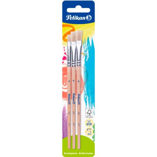 Pelikan Borstenpinsel Blister mit 3 Pinseln