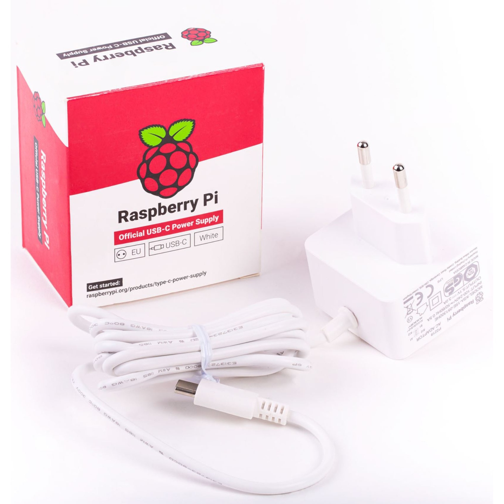 Raspberry Pi Foundation Offizielle White Raspberry Pi 5.1A/3A PSU