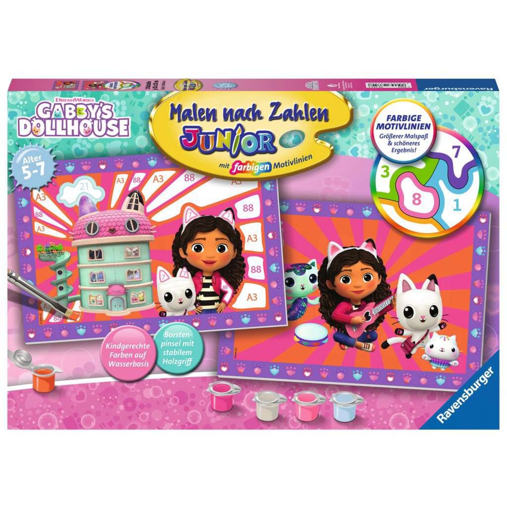 Ravensburger Malen nach Zahlen Junior - DreamWorks Gabby''s Dollhouse