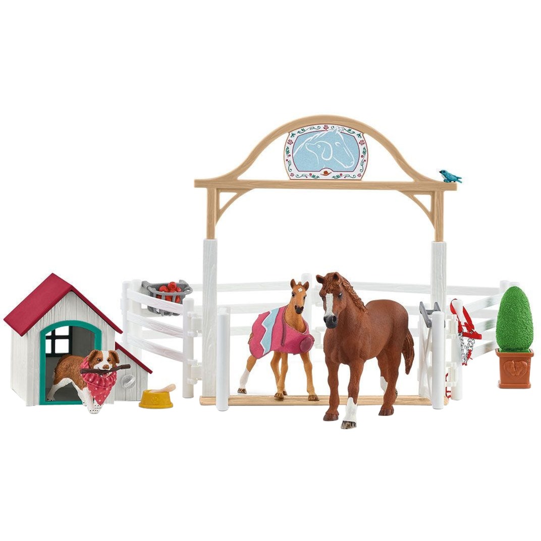 Schleich Horse Club Hannahs Gastpferde mit Hündin Ruby