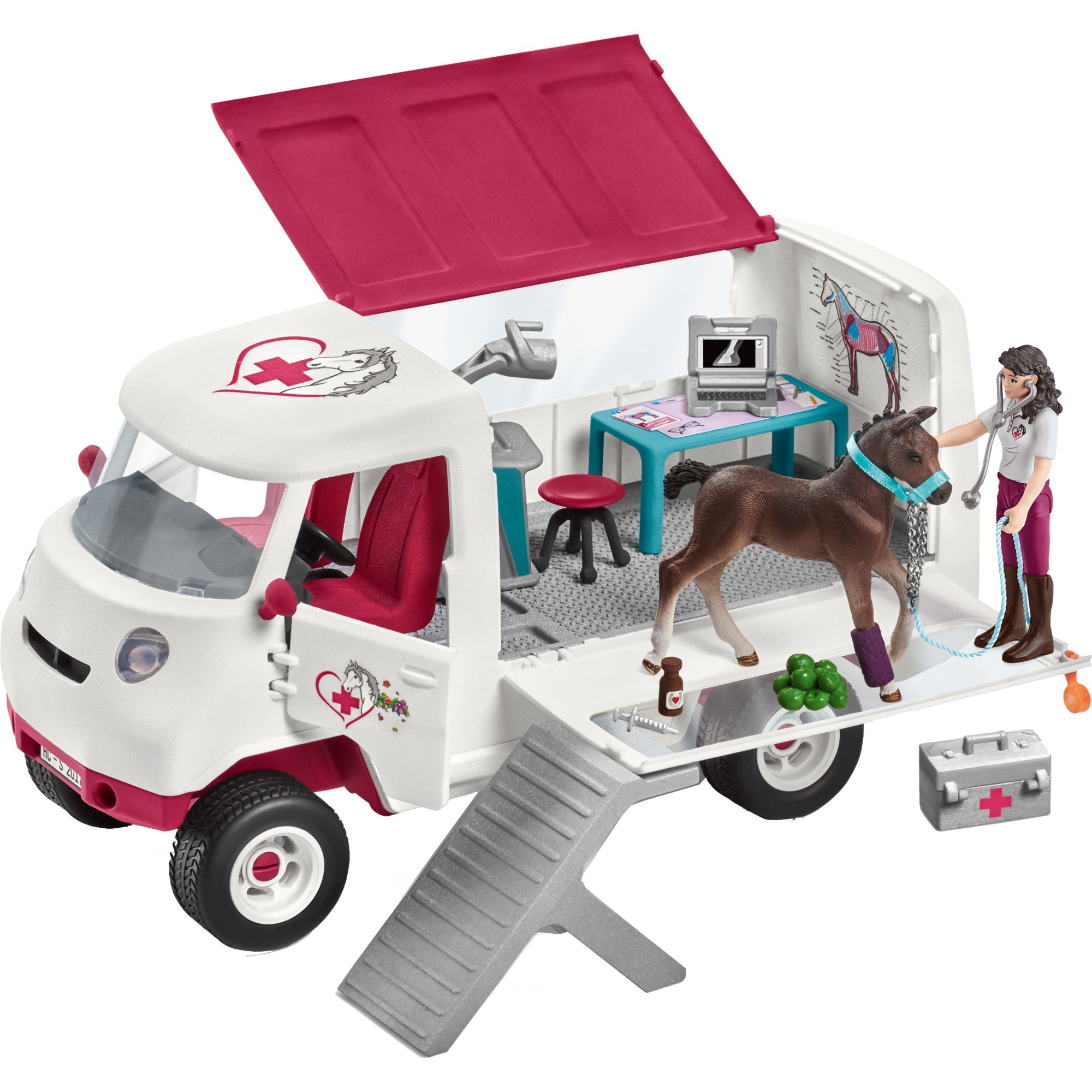 Schleich Horse Club Mobile Tierärztin mit Hannoveraner Fohlen