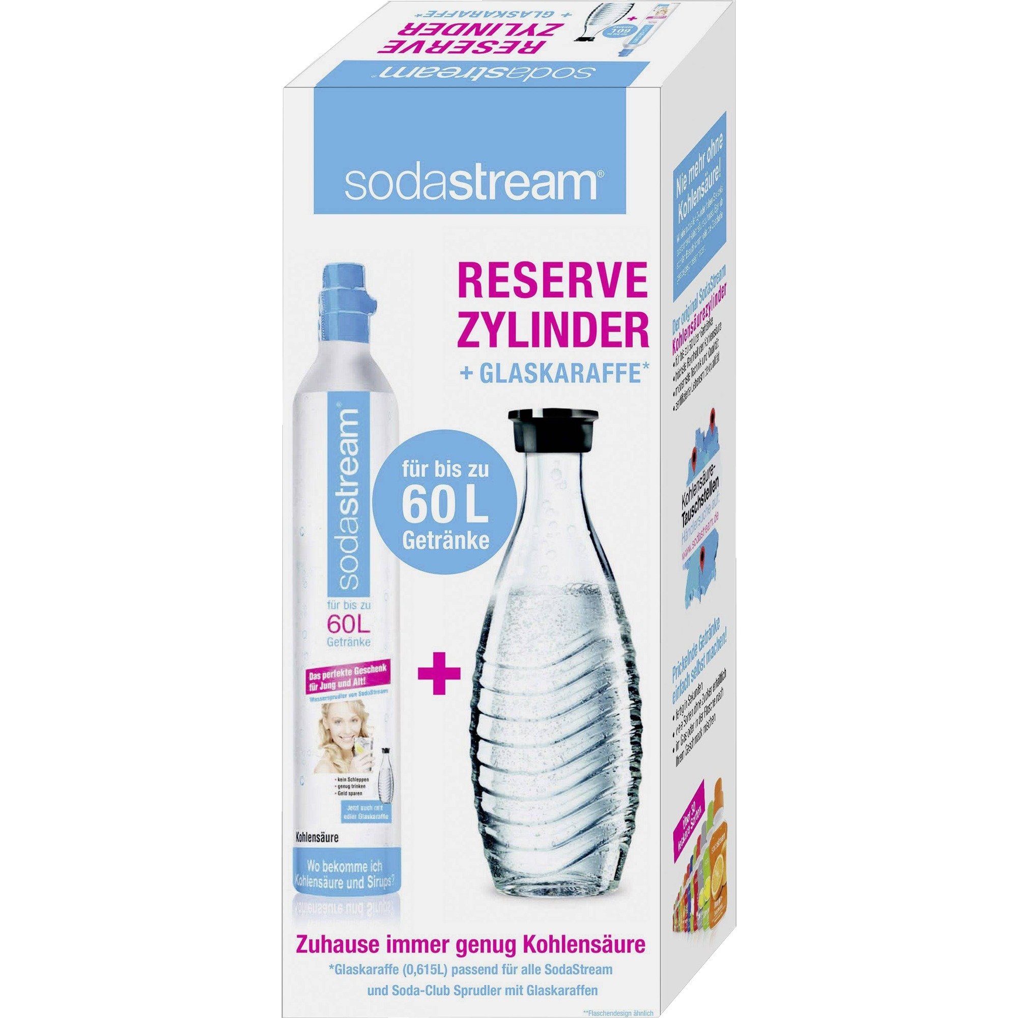 Sodastream Reserve CO₂-Zylinder 60L + 1 Glaskaraffe