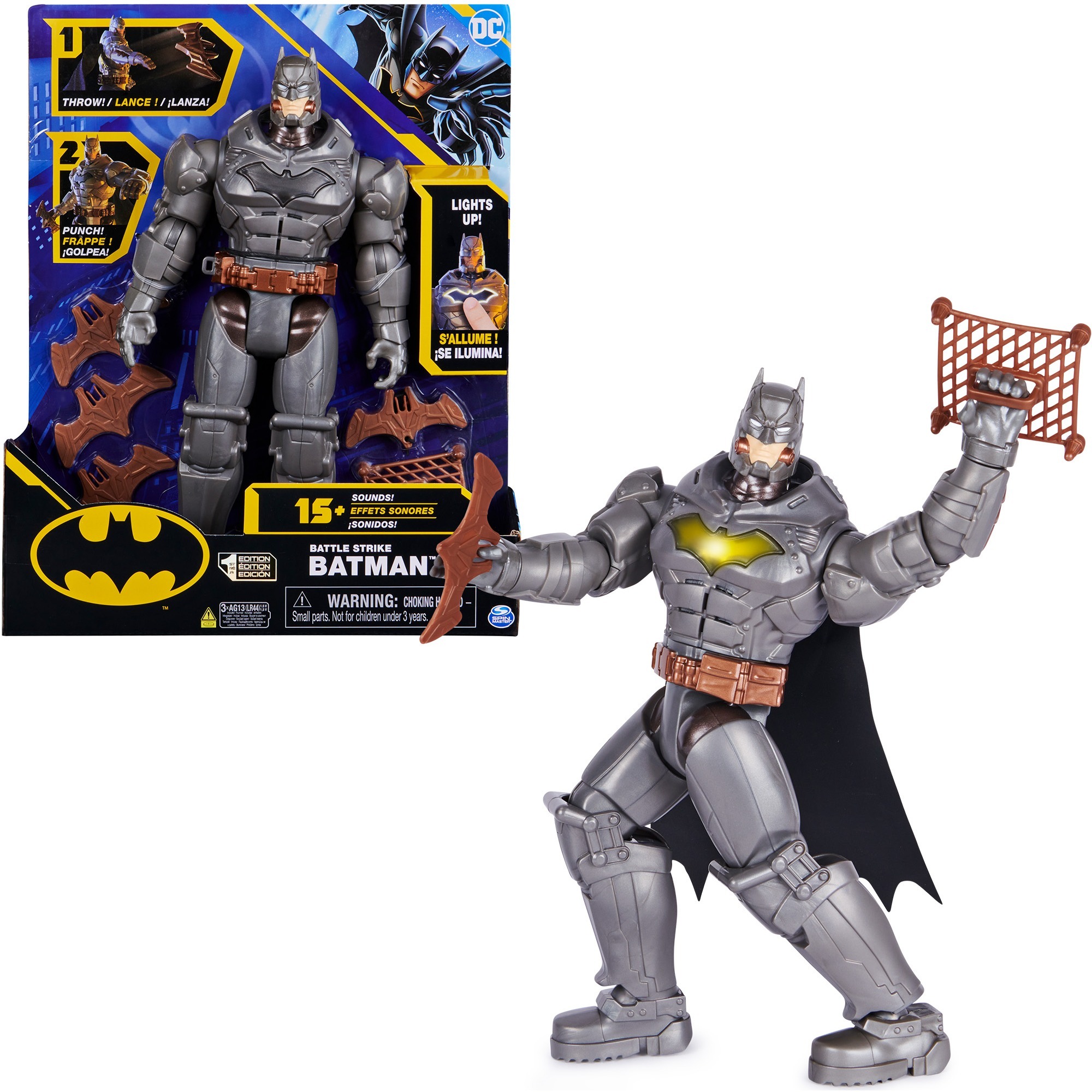 Spin Master Batman 30 cm Deluxe-Actionfigur mit Schlag- und Wurffunktion