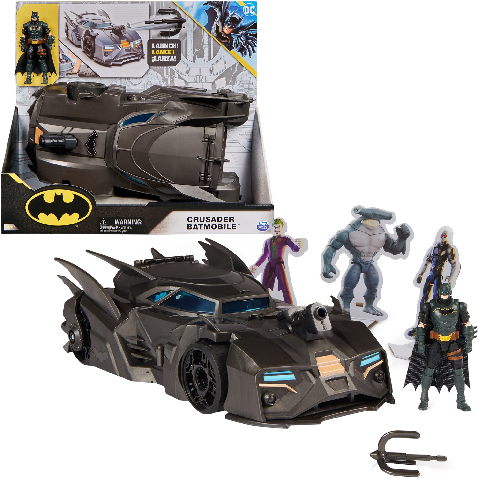 Spin Master DC Comics Batman - Offroad Batmobile mit Fanghaken-Katapult