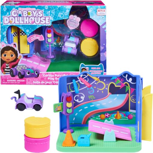 Spin Master Gabby''s Dollhouse Deluxe Room – Purr-ific Play Room