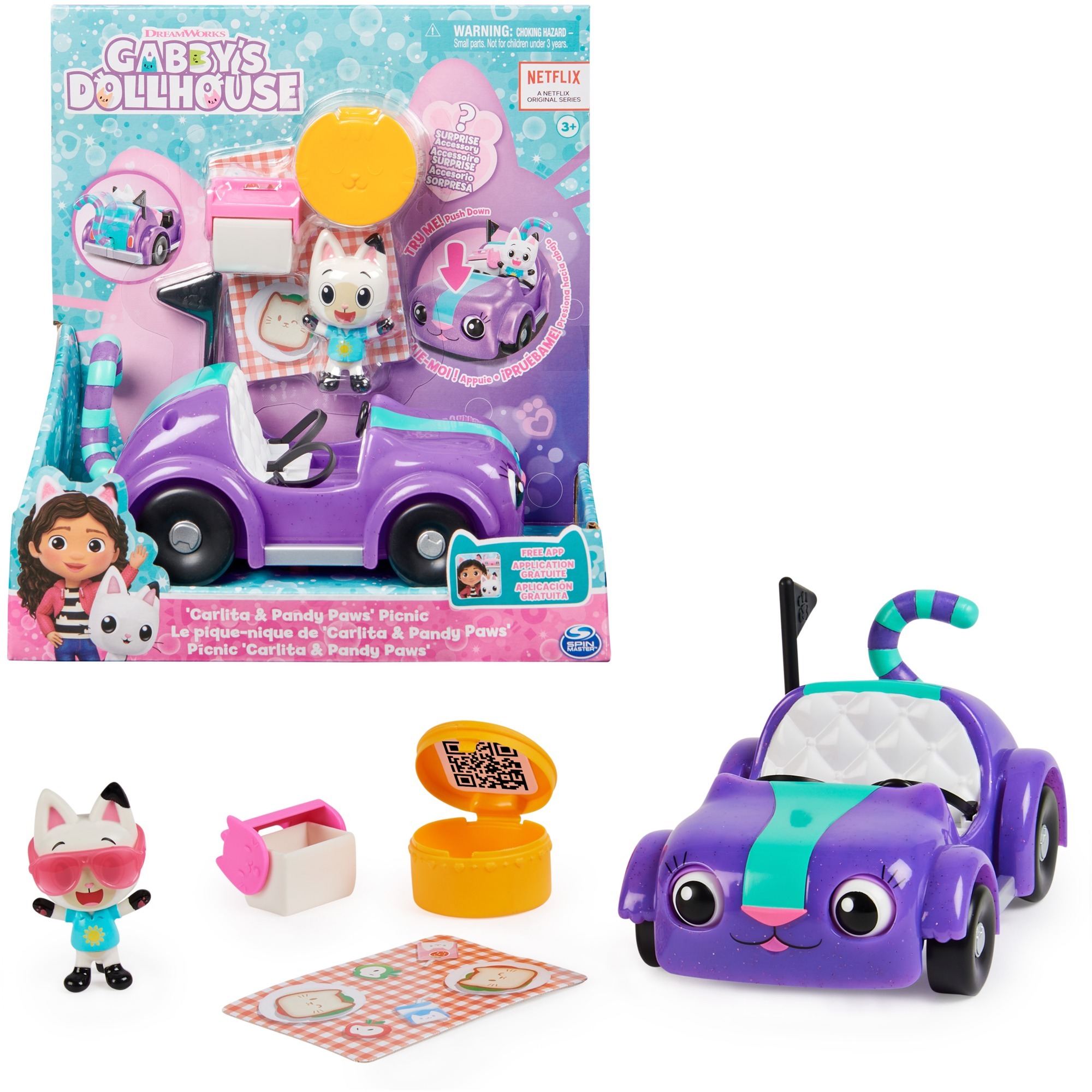 Spin Master Gabby''s Dollhouse - Carlita-Spielzeugauto mit Pandy Paws Figur