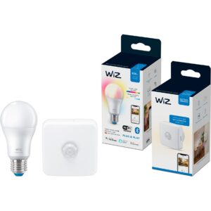 WiZ Bundle Colors LED-Lampe A60 E27 + Bewegungssensor