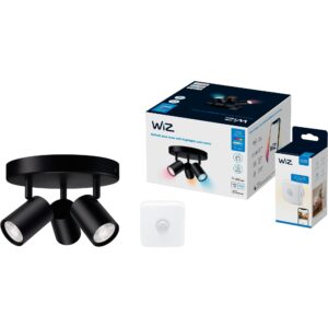 WiZ Bundle IMAGEO 3x einstellbarer Spot runde Platte + Bewegungssensor