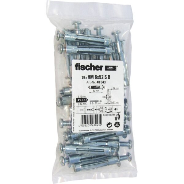 Fischer Hohlraum-Metalldübel HM 6x52 S B